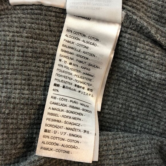 Levis Mens Gray Waffle Knit Thermal Hooded Sweater Relaxed Fit XL - Picture 4 of 5